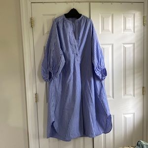 COS maxi dress. Blue with white stripes/size medium. Worn 2 times.